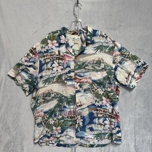 Diamond Head Sportswear Shirt‎ Mens Large Multicolor Hawaiian Aloha Button Up
